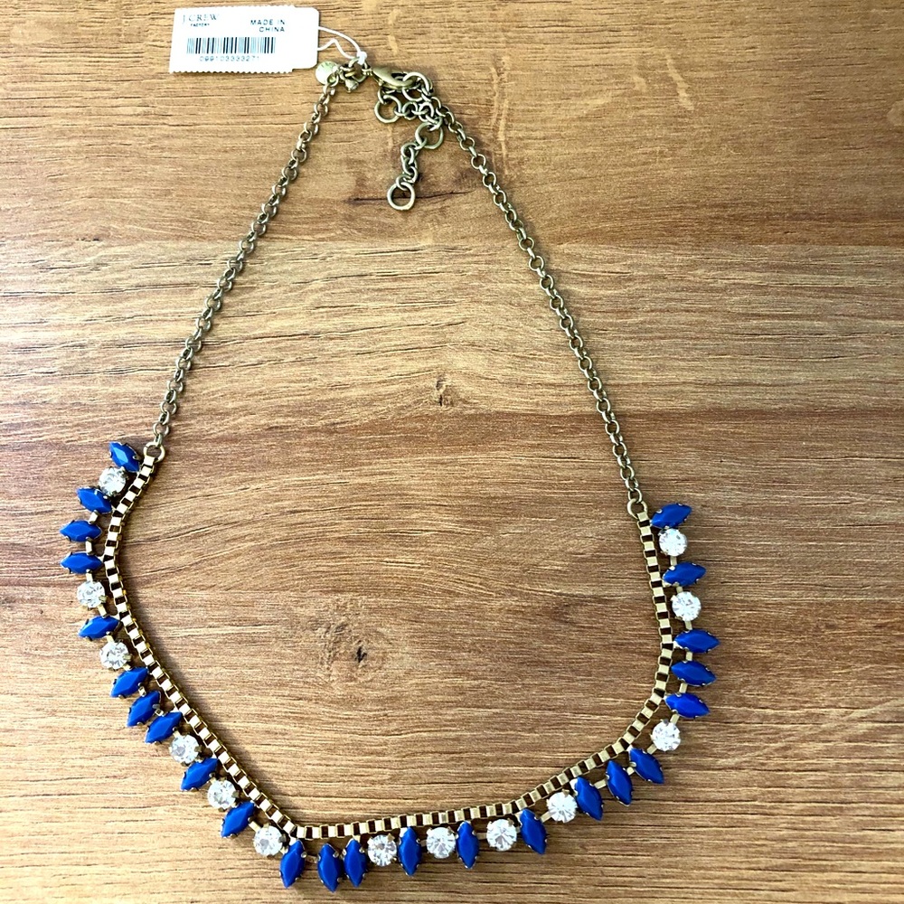 🆕J Crew blue and gold necklace